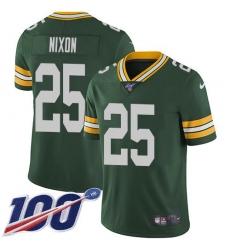 Men's Nike Green Bay Packers #25 Keisean Nixon Green Team Color Stitched NFL 100th Season Vapor Untouchable Limited Jersey