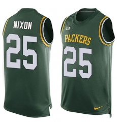 Men's Nike Green Bay Packers #25 Keisean Nixon Green Team Color Stitched NFL Limited Tank Top Jersey