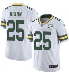 Men's Nike Green Bay Packers #25 Keisean Nixon White 100th Season Stitched NFL Vapor Untouchable Limited Jersey