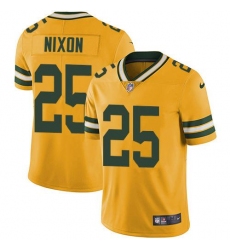 Men's Nike Green Bay Packers #25 Keisean Nixon Yellow Stitched NFL Limited Rush Jersey