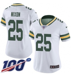 Women's Nike Green Bay Packers #25 Keisean Nixon White Stitched NFL 100th Season Vapor Untouchable Limited Jersey