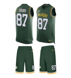 Men's Nike Green Bay Packers #87 Romeo Doubs Green Team Color Stitched NFL Limited Tank Top Suit Jersey