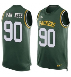 Men's Nike Green Bay Packers #90 Lukas Van Ness Green Team Color Stitched NFL Limited Tank Top Jersey