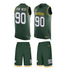 Men's Nike Green Bay Packers #90 Lukas Van Ness Green Team Color Stitched NFL Limited Tank Top Suit Jersey