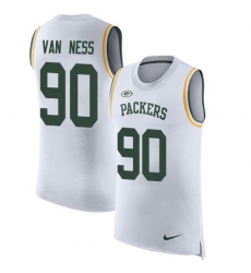 Men's Nike Green Bay Packers #90 Lukas Van Ness White Stitched NFL Limited Rush Tank Top Jersey