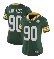 Women's Nike Green Bay Packers #90 Lukas Van Ness Green Team Color 100th Season Stitched NFL Vapor Untouchable Limited Jersey