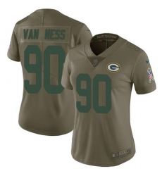 Women's Nike Green Bay Packers #90 Lukas Van Ness Olive Stitched NFL Limited 2017 Salute To Service Jersey