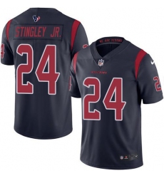 Men's Nike Houston Texans #24 Derek Stingley Jr. Navy Blue Stitched NFL Limited Rush Jersey