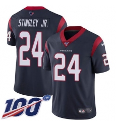 Men's Nike Houston Texans #24 Derek Stingley Jr. Navy Blue Team Color Stitched NFL 100th Season Vapor Untouchable Limited Jersey