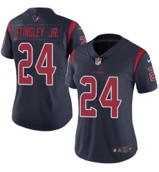 Women's Nike Houston Texans #24 Derek Stingley Jr. Navy Blue Stitched NFL Limited Rush Jersey