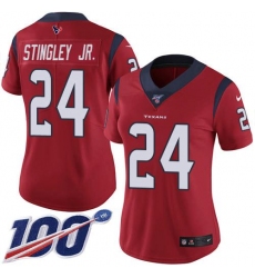 Women's Nike Houston Texans #24 Derek Stingley Jr. Red Alternate Stitched NFL 100th Season Vapor Untouchable Limited Jersey