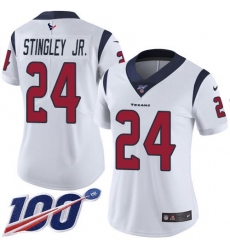 Women's Nike Houston Texans #24 Derek Stingley Jr. White Stitched NFL 100th Season Vapor Untouchable Limited Jersey