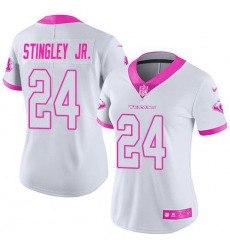 Women's Nike Houston Texans #24 Derek Stingley Jr. WhitePink Stitched NFL Limited Rush Fashion Jersey