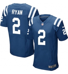 Men's Nike Indianapolis Colts #2 Matt Ryan Royal Blue Team Color Stitched NFL Vapor Untouchable Elite Jersey