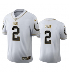 Men's Nike Indianapolis Colts #2 Matt Ryan White Golden Edition Vapor Limited NFL 100 Jersey