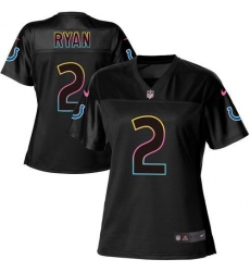 Women's Nike Indianapolis Colts #2 Matt Ryan Black NFL Fashion Game Jersey