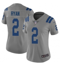 Women's Nike Indianapolis Colts #2 Matt Ryan Gray Stitched NFL Limited Inverted Legend Jersey