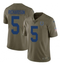 Men's Nike Indianapolis Colts #5 Anthony Richardson Olive Stitched NFL Limited 2017 Salute To Service Jersey