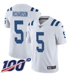 Men's Nike Indianapolis Colts #5 Anthony Richardson White Stitched NFL 100th Season Vapor Limited Jersey