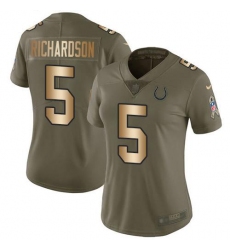 Women's Nike Indianapolis Colts #5 Anthony Richardson Olive Gold Stitched NFL Limited 2017 Salute To Service Jersey