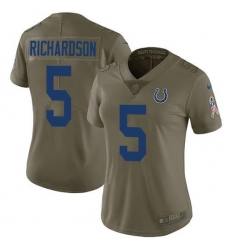 Women's Nike Indianapolis Colts #5 Anthony Richardson Olive Stitched NFL Limited 2017 Salute To Service Jersey