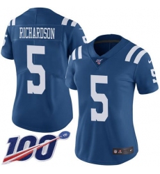 Women's Nike Indianapolis Colts #5 Anthony Richardson Royal Blue Stitched NFL Limited Rush 100th Season Jersey