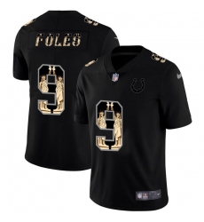 Men's Nike Indianapolis Colts #9 Nick Foles Carbon Black Vapor Statue Of Liberty Limited NFL Jersey