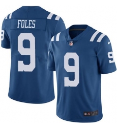 Men's Nike Indianapolis Colts #9 Nick Foles Royal Blue Stitched NFL Limited Rush Jersey