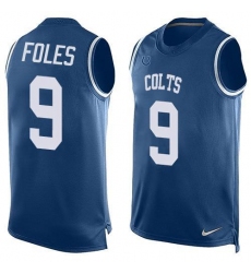 Men's Nike Indianapolis Colts #9 Nick Foles Royal Blue Team Color Stitched NFL Limited Tank Top Jersey