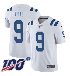 Men's Nike Indianapolis Colts #9 Nick Foles White Stitched NFL 100th Season Vapor Limited Jersey