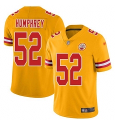 Men's Nike Kansas City Chiefs #52 Creed Humphrey Gold Stitched NFL Limited Inverted Legend Jersey