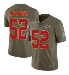 Men's Nike Kansas City Chiefs #52 Creed Humphrey Olive Stitched NFL Limited 2017 Salute To Service Jersey