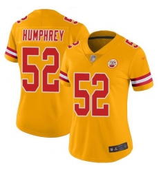 Women's Nike Kansas City Chiefs #52 Creed Humphrey Gold Stitched NFL Limited Inverted Legend Jersey