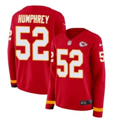 Women's Nike Kansas City Chiefs #52 Creed Humphrey Red Team Color Stitched NFL Limited Therma Long Sleeve Jersey