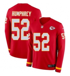 Youth Nike Kansas City Chiefs #52 Creed Humphrey Red Team Color Stitched NFL Limited Therma Long Sleeve Jersey