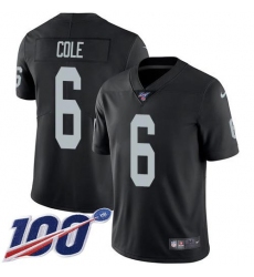 Men's Nike Las Vegas Raiders #6 AJ Cole Black Team Color Stitched NFL 100th Season Vapor Untouchable Limited Jersey