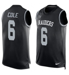 Men's Nike Las Vegas Raiders #6 AJ Cole Black Team Color Stitched NFL Limited Tank Top Jersey