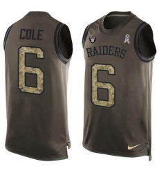 Men's Nike Las Vegas Raiders #6 AJ Cole Green Stitched NFL Limited Salute To Service Tank Top Jersey