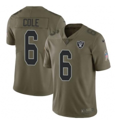 Men's Nike Las Vegas Raiders #6 AJ Cole Olive Stitched NFL Limited 2017 Salute To Service Jersey