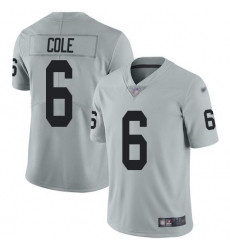 Men's Nike Las Vegas Raiders #6 AJ Cole Silver Stitched NFL Limited Inverted Legend Jersey