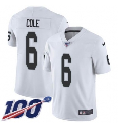 Men's Nike Las Vegas Raiders #6 AJ Cole White Stitched NFL 100th Season Vapor Untouchable Limited Jersey