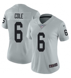 Women's Nike Las Vegas Raiders #6 AJ Cole Silver Stitched NFL Limited Inverted Legend Jersey