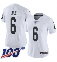 Women's Nike Las Vegas Raiders #6 AJ Cole White Stitched NFL 100th Season Vapor Untouchable Limited Jersey