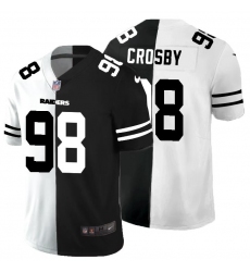 Unisex Las Vegas Raiders #98 Maxx Crosby Black V White Peace Split Nike Vapor Untouchable Limited NFL Jersey