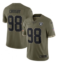 Unisex Las Vegas Raiders #98 Maxx Crosby Nike 2022 Salute To Service Limited Jersey - Olive