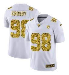 Unisex Las Vegas Raiders #98 Maxx Crosby Nike Flocked Leopard Print Vapor Limited NFL Jersey White