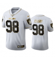 Unisex Las Vegas Raiders #98 Maxx Crosby Nike White Golden Edition Vapor Limited NFL 100 Jersey