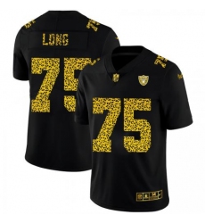 Men's Las Vegas Raiders #75 Howie Long Nike Leopard Print Fashion Vapor Limited NFL Jersey Black