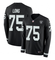 Men's Nike Las Vegas Raiders #75 Howie Long Black Team Color Stitched NFL Limited Therma Long Sleeve Jersey