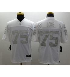 Men's Nike Las Vegas Raiders #75 Howie Long White Stitched NFL Limited Platinum Jersey